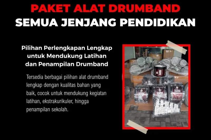 paket drumband sekolah untuk kegiatan pertunjukan