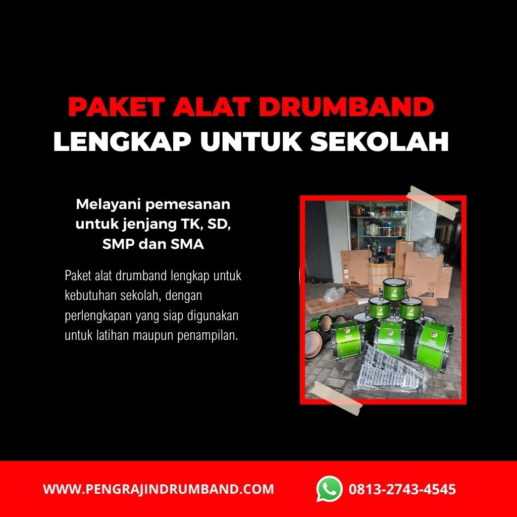 perlengkapan drumband sekolah untuk kegiatan pertunjukan