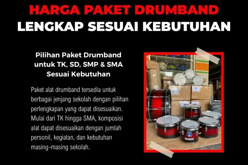 Harga paket alat drumband untuk TK SD SMP dan SMA