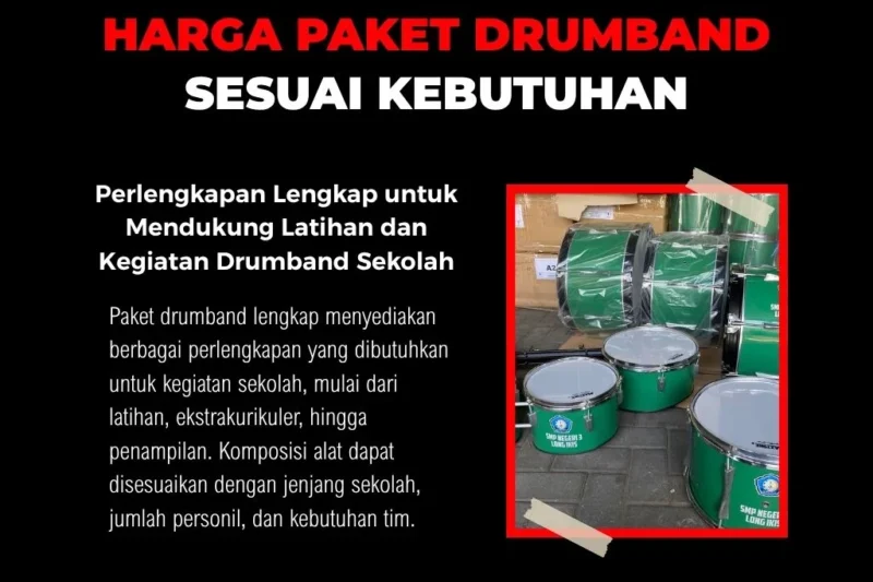 Paket drumband lengkap untuk kebutuhan sekolah